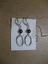 Silver Oval Textured Earrings
