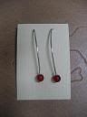 Silver and Red Bead Earrings