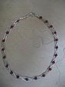 Red Glass with Braided Silver Necklace