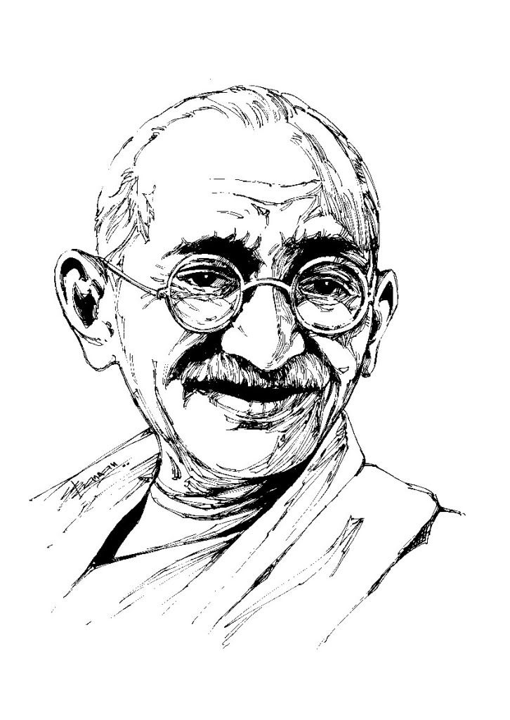 gandhiji standing coloring pages - photo #27