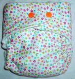 SALE!! Small Girly Rainbow, Flower Fitted Diaper with snaps!