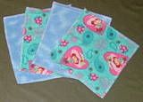 strawberry shortcake and blue 2 ply 4 pack flannel wipes free shipping