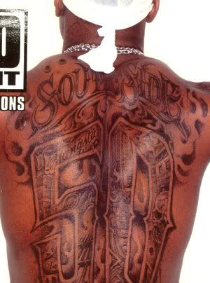 50 cent back tattoo. lloyd banks tattoo on his ack