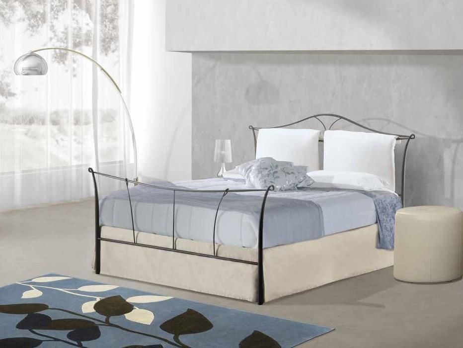 Letto matrimoniale in ferro battuto ibisco anche con contenitore ... Letto ferro battuto con cuscini