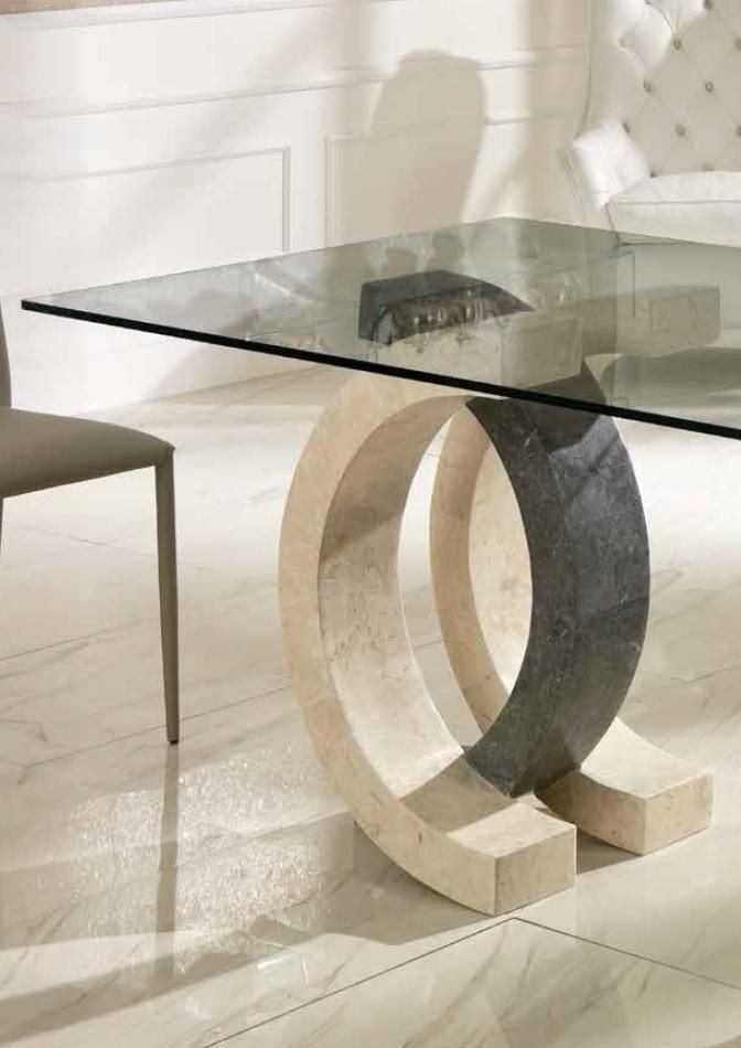 tavolo olimpia dettaglio grigio-bianco