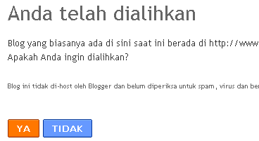 Info bila sukses kustom domain