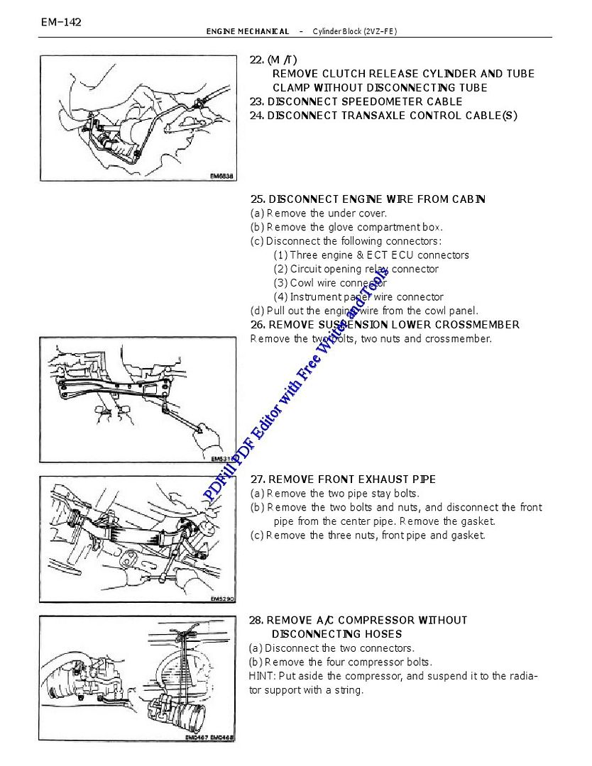 1991 toyota camry transmission removal #6