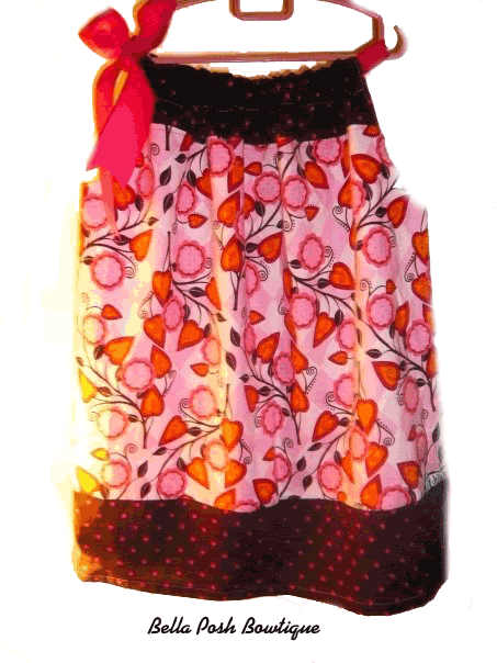 Pink Flower Bloom Pillowcase Dress/Top-pillowcase dress, top, pillowcase, pillowcase top, dress, ribbon, pink
