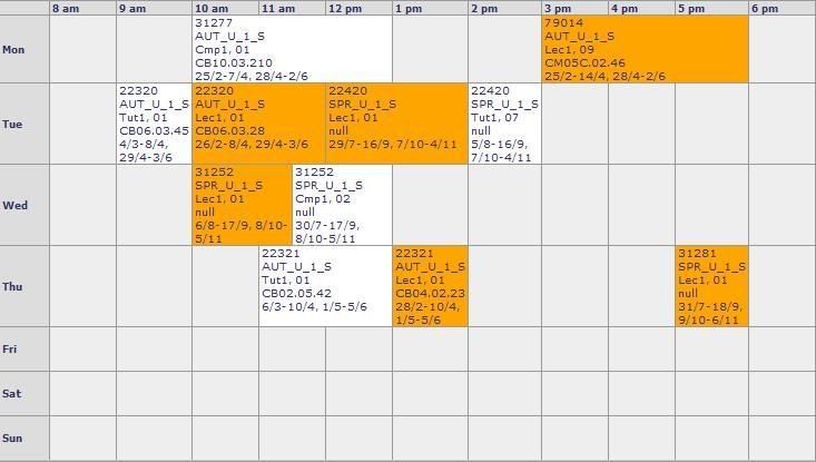uts timetable