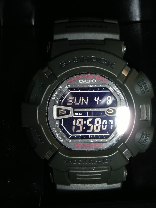olive green g shock watch