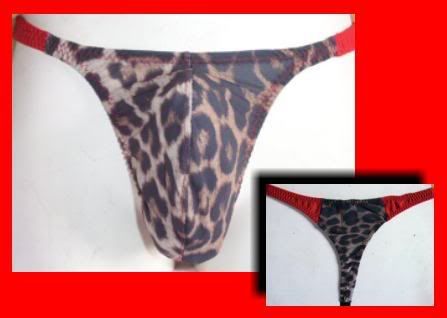 LEOPARD & RED MENS THONG