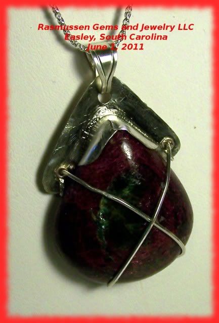 Necklace,Ruby,Cabochon,Sterling Silver