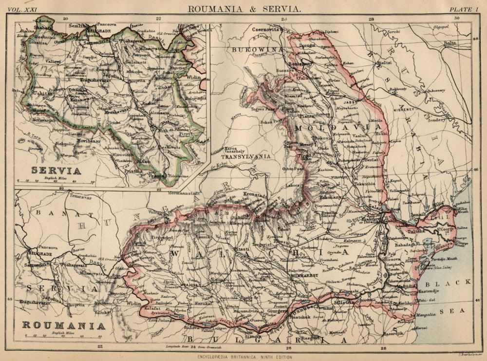 map of romania with cities. Romania amp; Serbia Map 1889 Cities; Towns; Topography | eBay