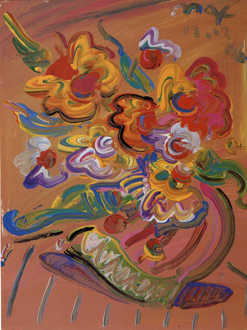 Vase of Flowers Painting, 2002 Color Print by Peter Max - Picture 1 of 1