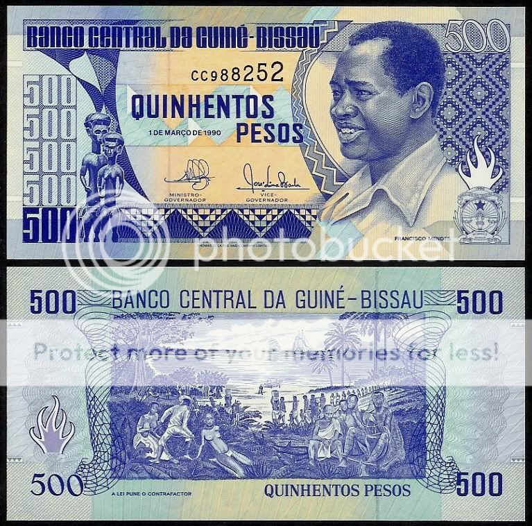 GUINEA BISSAU 500 PESOS 1990 P12 UNCIRCULATED  