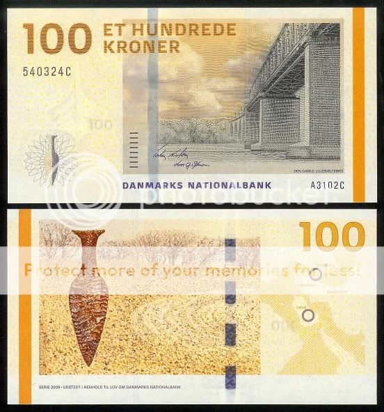 DENMARK 100 KRONER 2010 PRINTED 2010 P NEW UNC  