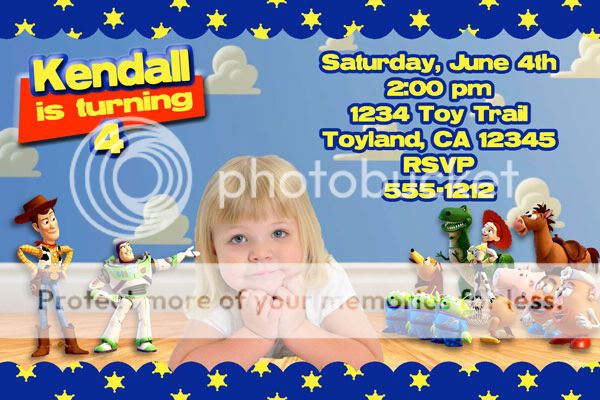 Toy Story Custom Personalized Photo Invitations