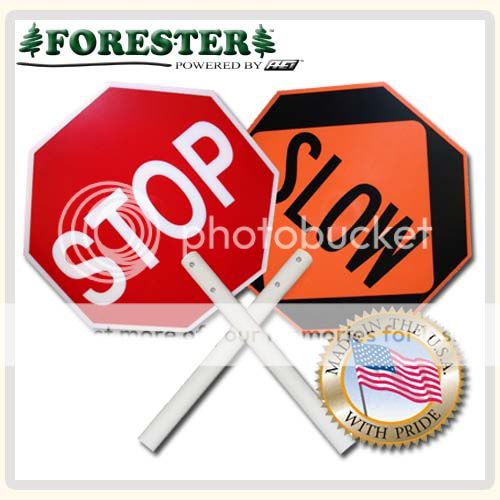   8550 Stop/Slow Signs 24 x 79 One (2 screw on parts) Pole W/Two Sides