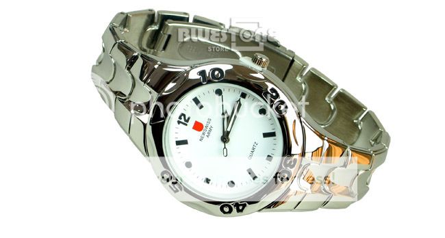 New Mens Quartz White Swiss Style Wrist Watch  