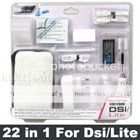 22 in1 Pack Game Starter Kit For Nintendo DSi/Lite Blue  