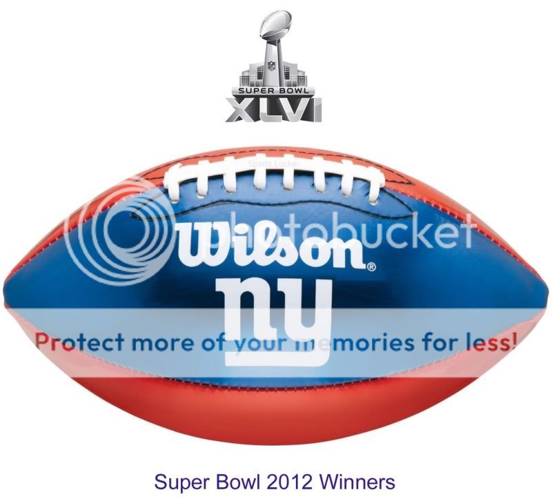 Wilson NFL Super Bowl 2012 New York Giants Underglass American 