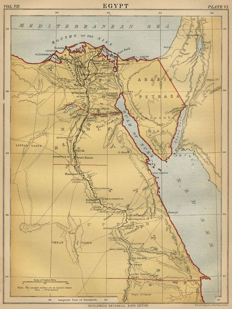 Egypt AND THE Nile Region Authentic 1889 MAP Showing Topography Cities ...
