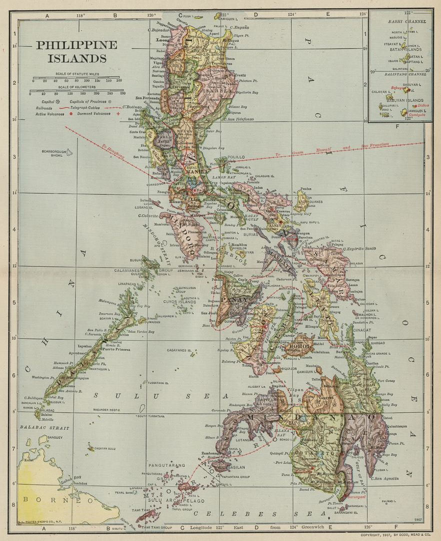 Philippine Islands / Luzon Map: Authentic 1907 (Dated) Cities, Ports ...