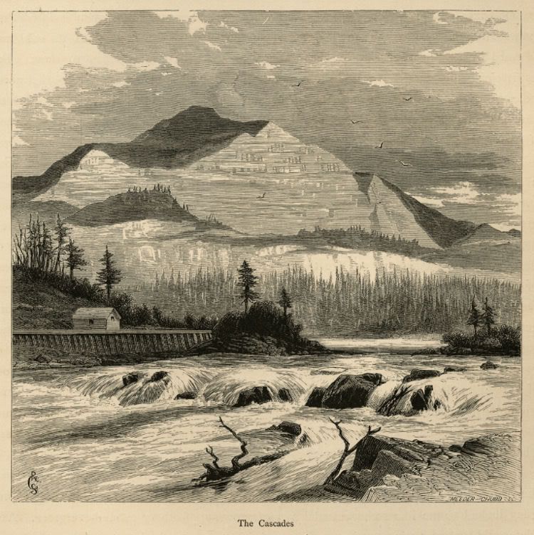 View of the Middle Block House on the Cascades of the Columbia